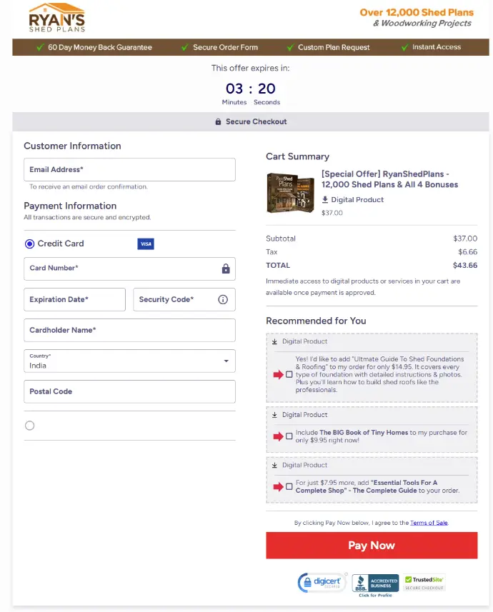 My Shed Plans-checkout page My Shed Plans-checkout page
